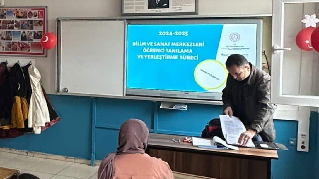 İlçemizde BİLSEM 2024-2025 eğitim öğretim yılında yapılacak olan öğrenci tanılama ve yerleştirme sürecinde Bilim ve  Sanat  merkezi  bilgilendirme  toplantı düzenlendi